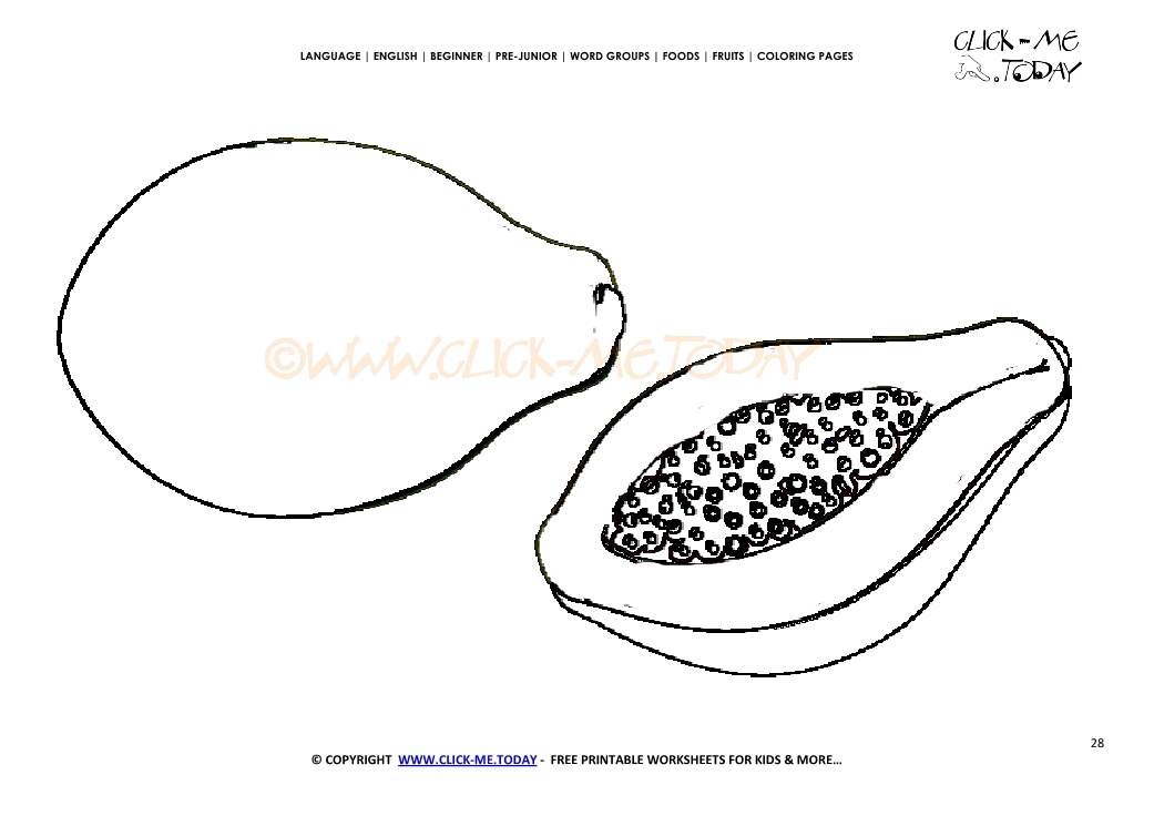 1041x736 Papaya Coloring Page