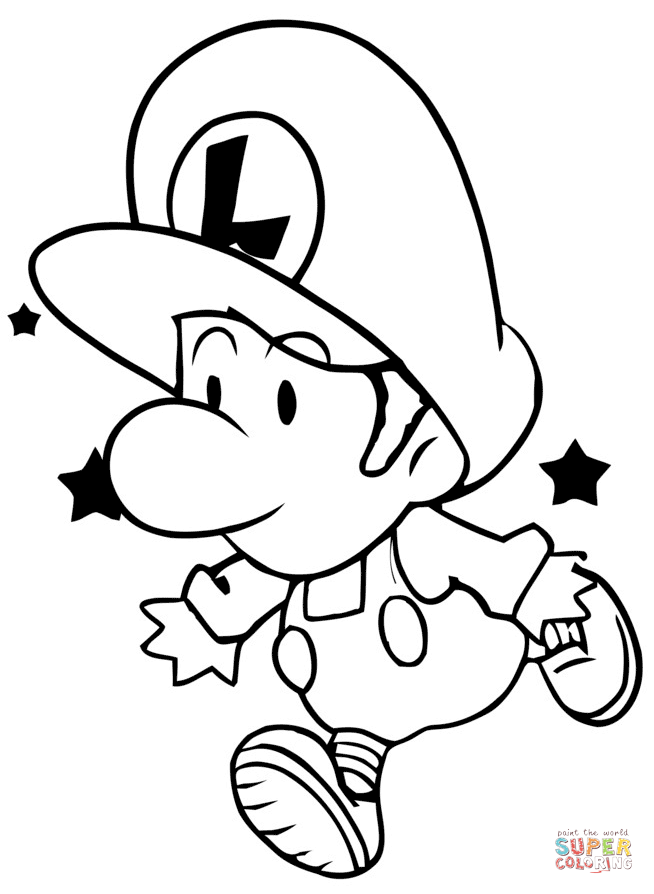 Paper Luigi Coloring Pages