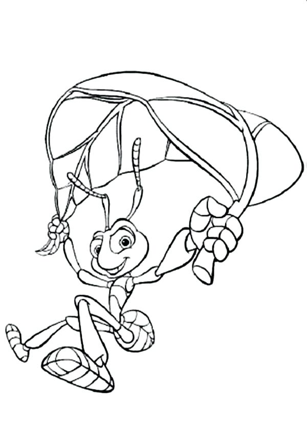 Free Printable Leaf Coloring Page With Leaf Parachute In Bugs Life 600x841 Free Printable Leaf Coloring Page With Leaf Parachute In Bugs Life