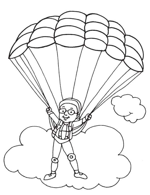 Parachute Coloring Pages 612x792 Parachute Coloring Pages