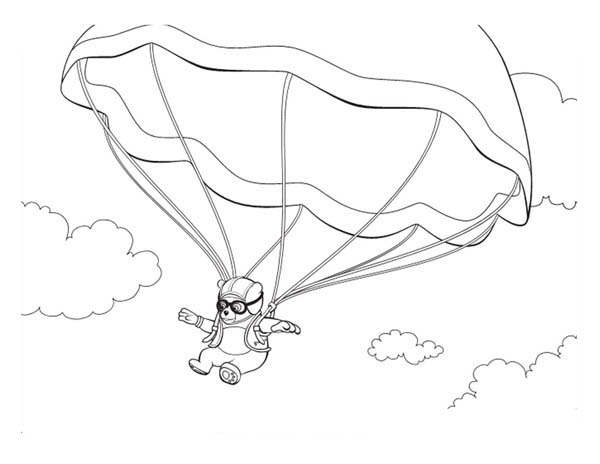 Special Agent Oso On Parachute Coloring Page 600x464 Special Agent Oso On Parachute Coloring Page