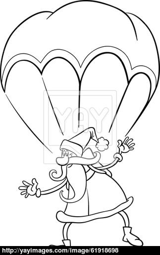 Santa On Parachute Cartoon Coloring Page Image 323x512 Santa On Parachute Cartoon Coloring Page Image