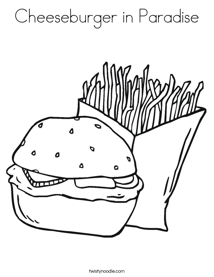 Cheeseburger In Paradise Coloring Page 685x886 Cheeseburger In Paradise Coloring Page