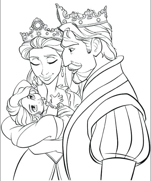 500x600 Princesa Rapunzel Para Colorear Baby With Parents Coloring Pages