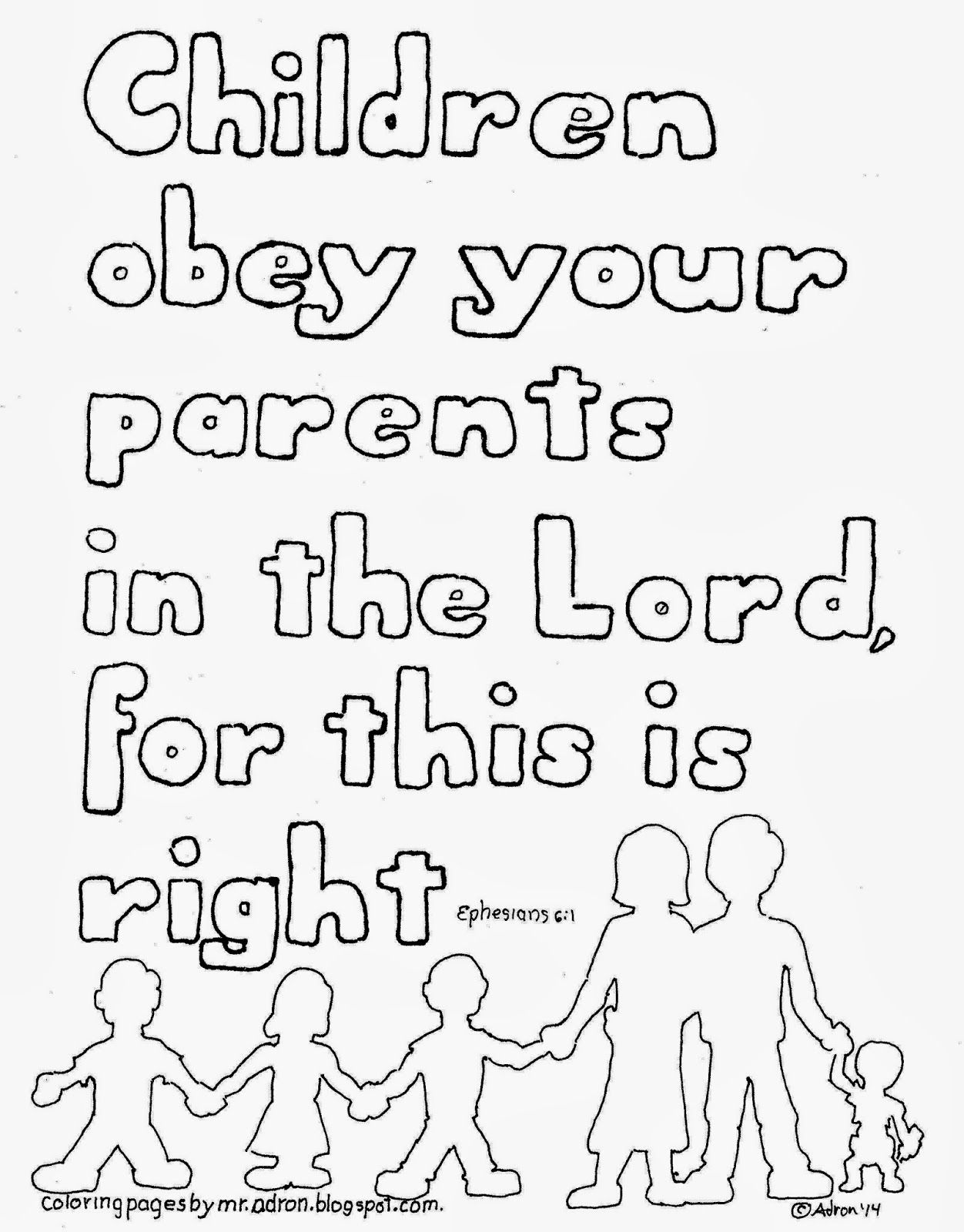 1252x1600 Coloring Pages For Kids By Mr. Adron Children Obey Your Parents