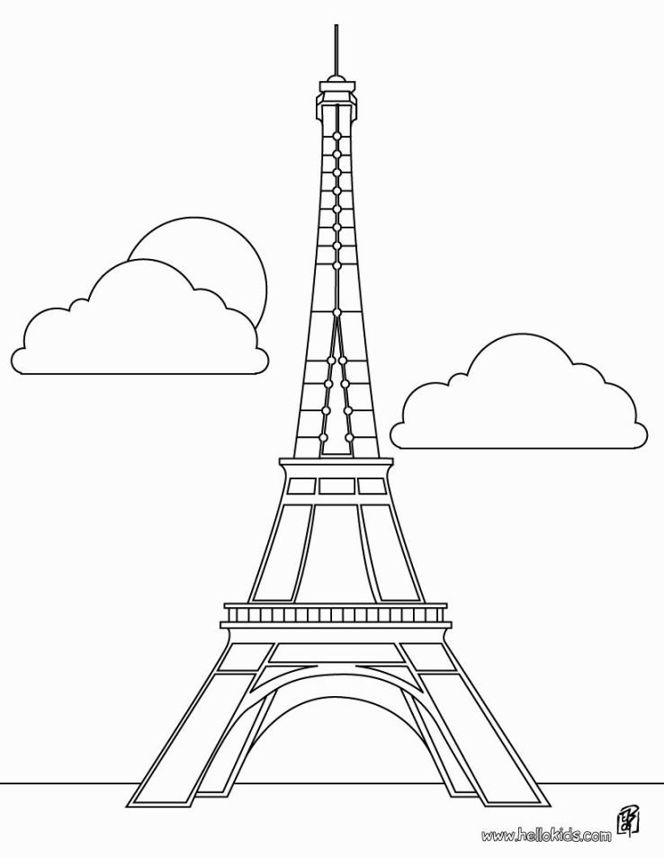 Eiffel Tower Coloring Pages Coloring Pages Pecas 738x954 Eiffel Tower Coloring Pages Coloring Pages Pecas