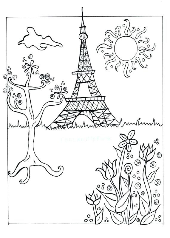 Beautiful View Of Tower Coloring Page Download Print Beautiful 570x798 Beautiful View Of Tower Coloring Page Download Print Beautiful