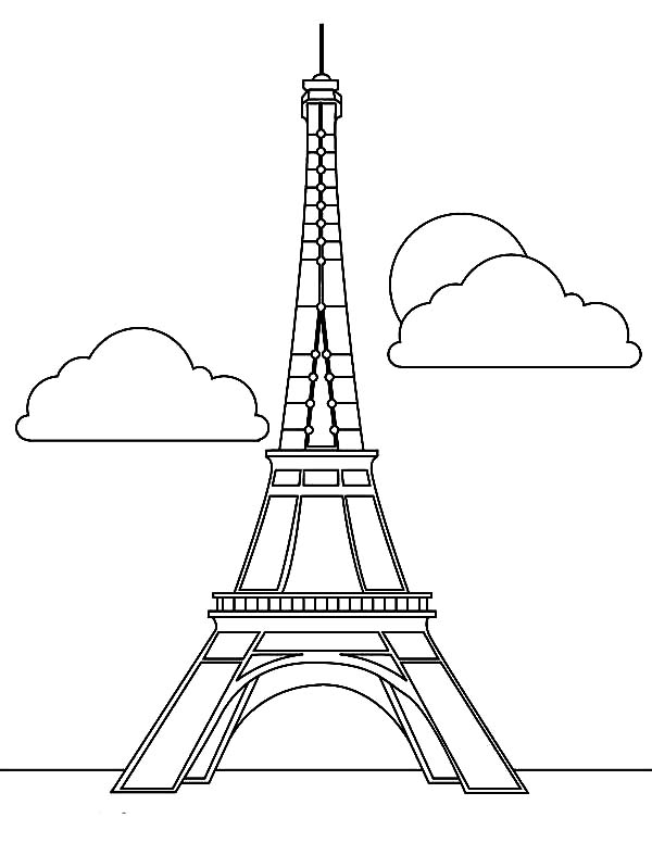 Magnificent Eiffel Tower Coloring Page 600x776 Magnificent Eiffel Tower Coloring Page