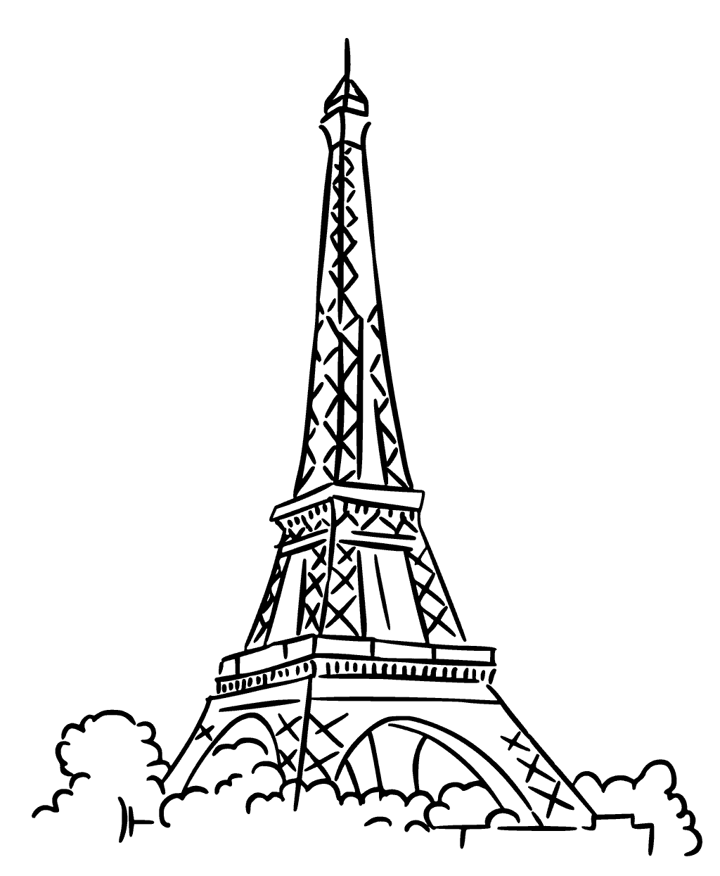 Paris Eiffel Tower Coloring Pages 1024x1245 Paris Eiffel Tower Coloring Pages