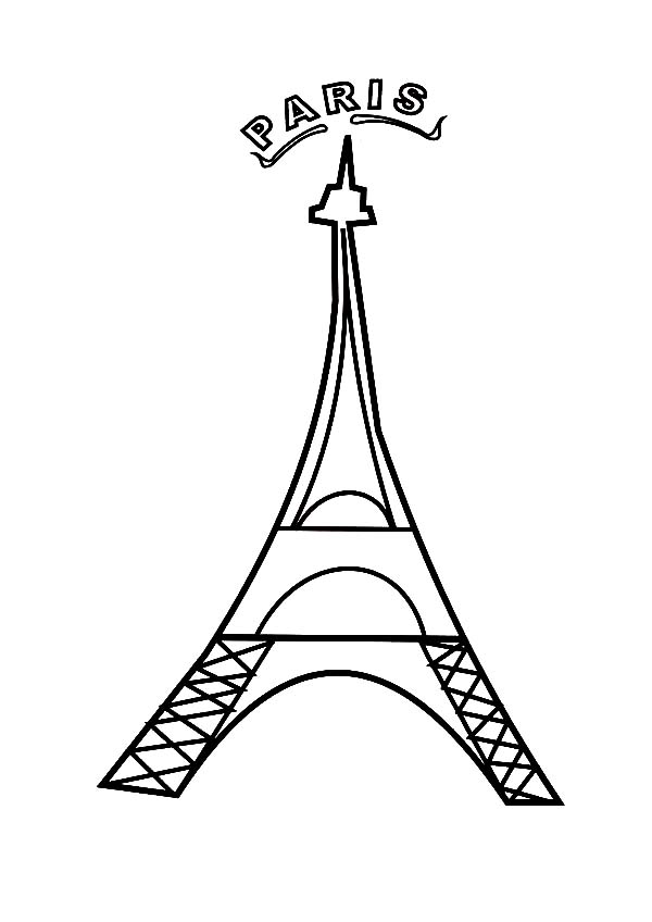 Paris France Eiffel Tower Coloring Page 600x848 Paris France Eiffel Tower Coloring Page