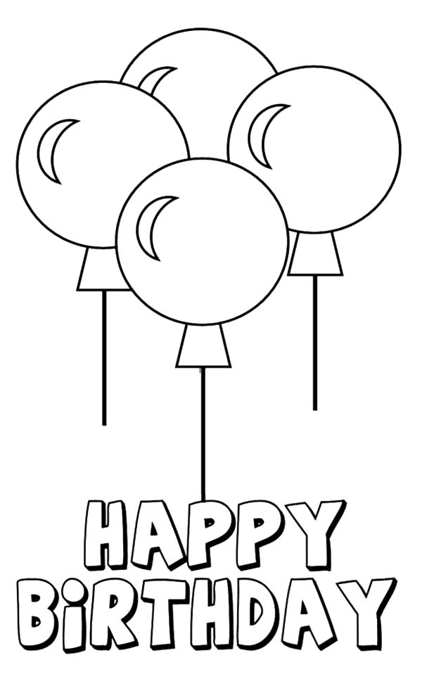 Four Beautiful Birthday Party Balloons Coloring Pages Best Place 600x982 Four Beautiful Birthday Party Balloons Coloring Pages Best Place