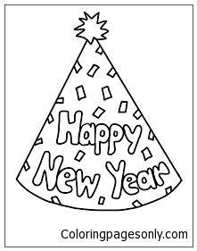 New Years Party Hat Coloring Page 221x281 New Years Party Hat Coloring Page