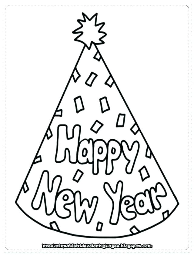 New Years Printable Coloring Pages Print Out Happy New Year Party 640x842 New Years Printable Coloring Pages Print Out Happy New Year Party