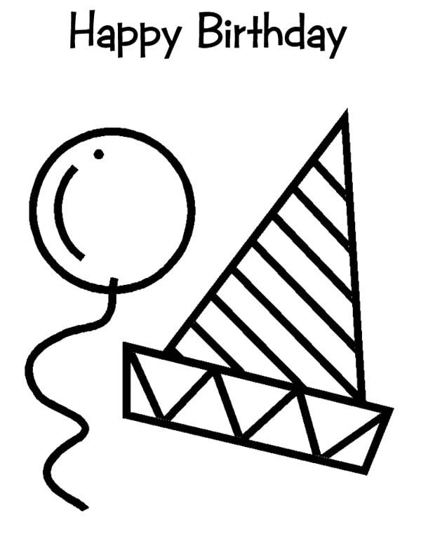 Birthday Hat And Balloons Coloring Pages Best Place To Color 600x791 Birthday Hat And Balloons Coloring Pages Best Place To Color