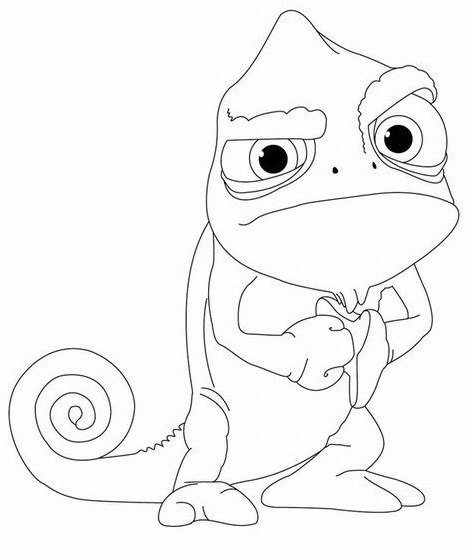 Chameleon Pascal From Tangled Coloring Page 471x554 Chameleon Pascal From Tangled Coloring Page