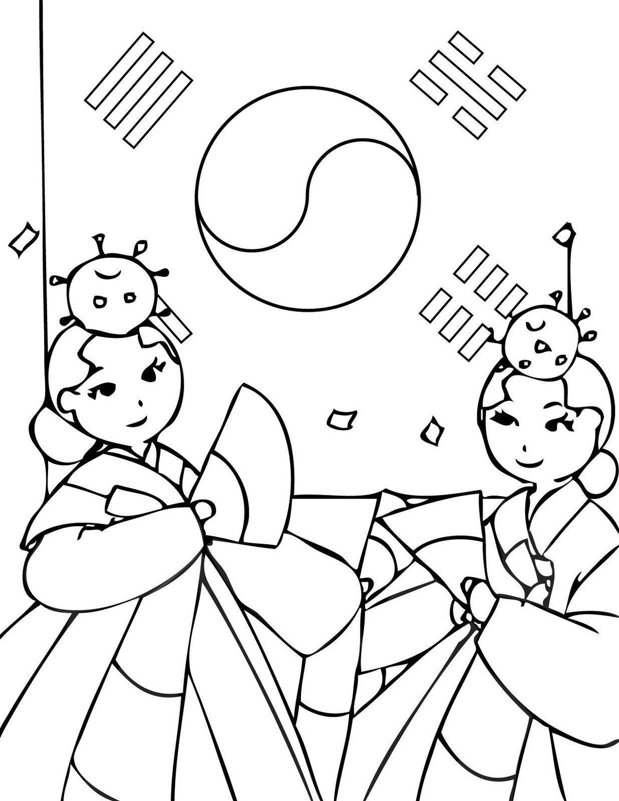 1236x1600 Korea Coloring Page The Cutest Blog Korean Coloring Pages