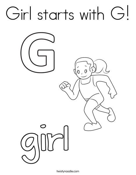 Girl Starts With G Coloring Page 468x605 Girl Starts With G Coloring Page