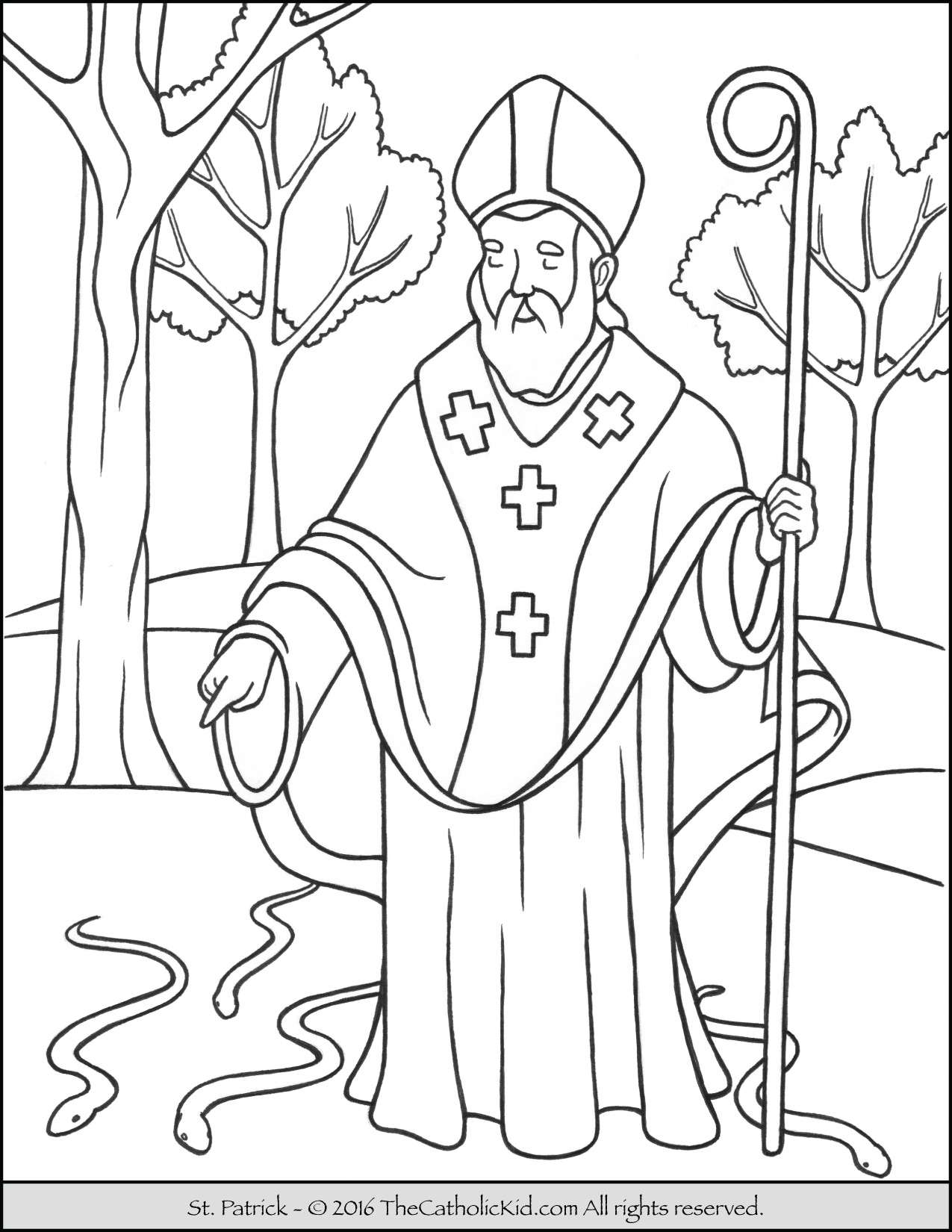 1275x1650 Saint Patrick Coloring Page