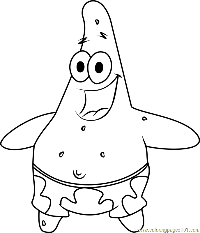 Patrick Star Coloring Page 687x800 Patrick Star Coloring Page