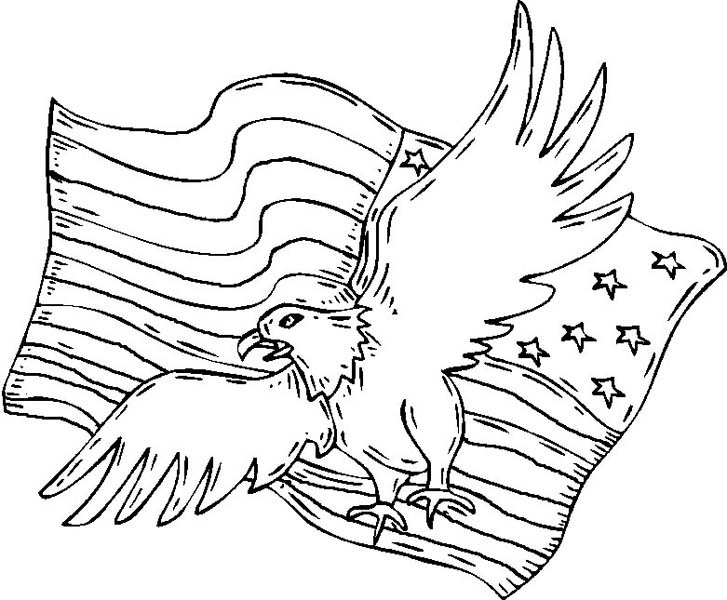 727x600 4th Of July Eagle And Flag The Patriot Day Coloring Pages Batch