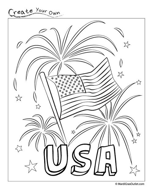 Happy Fourth Usa Fireworks Coloring Page Free Printable Free 495x640 Happy Fourth Usa Fireworks Coloring Page Free Printable Free