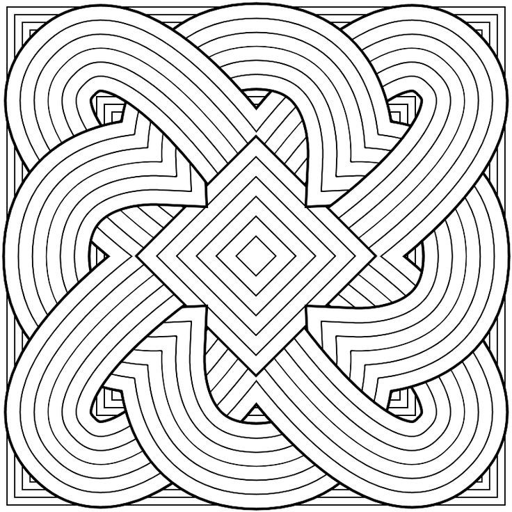 736x736 Kaleidoscope Pattern Coloring Pages