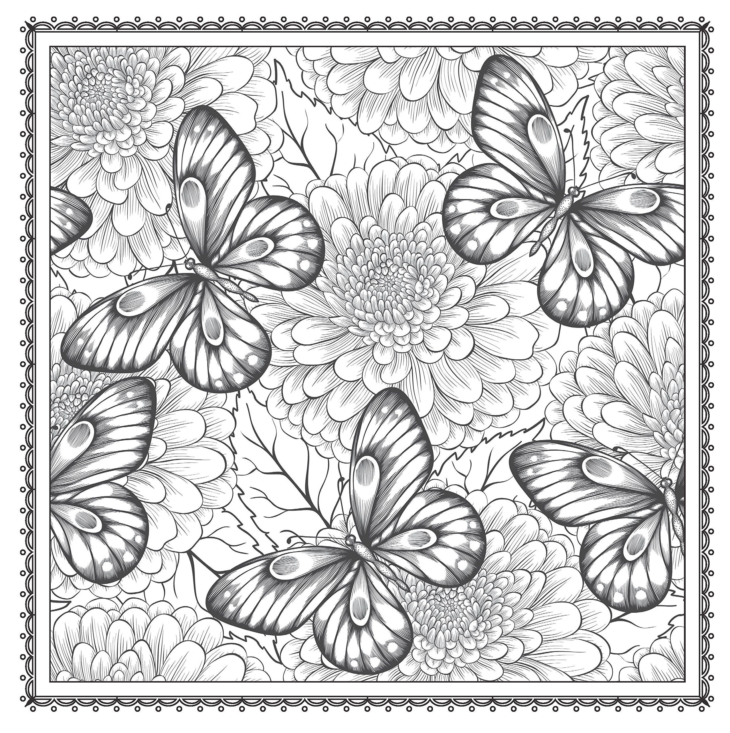 2551x2560 Amazon Blossom Magic Beautiful Floral Patterns Coloring Book