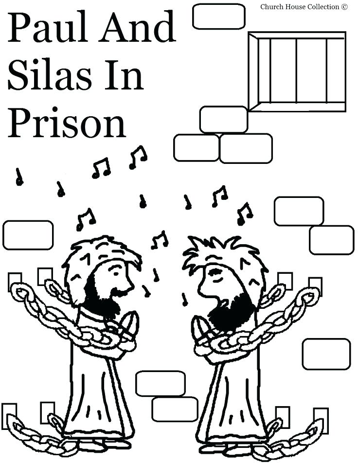 Bible Coloring Pages Paul And Silas Page Story For In Prison Free 736x952 Bible Coloring Pages Paul And Silas Page Story For In Prison Free