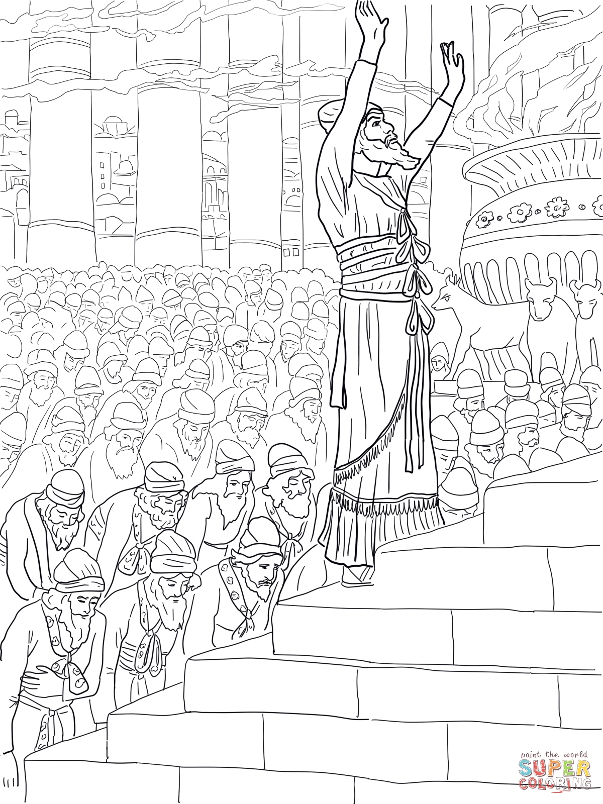 1200x1600 Solomon Prayer In The Temple Coloring Page New Coloring Sheets