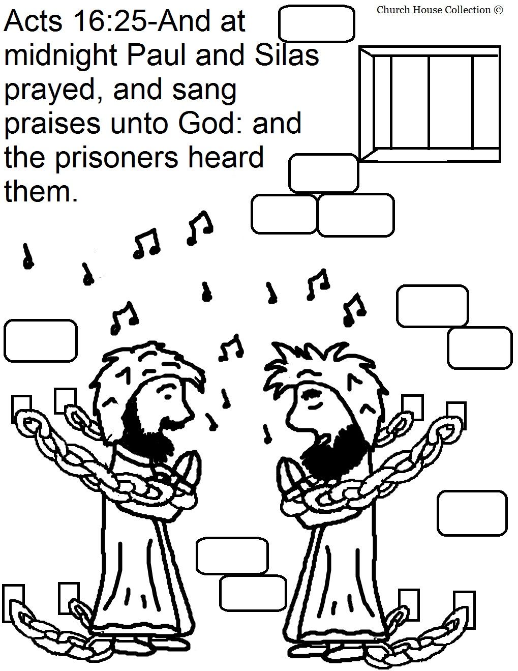1019x1319 Church House Collection Blog Paul And Silas In Jail Coloring