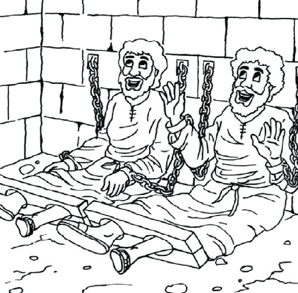 600x590 Paul And Silas Coloring Page Paul And Silas Coloring Page And