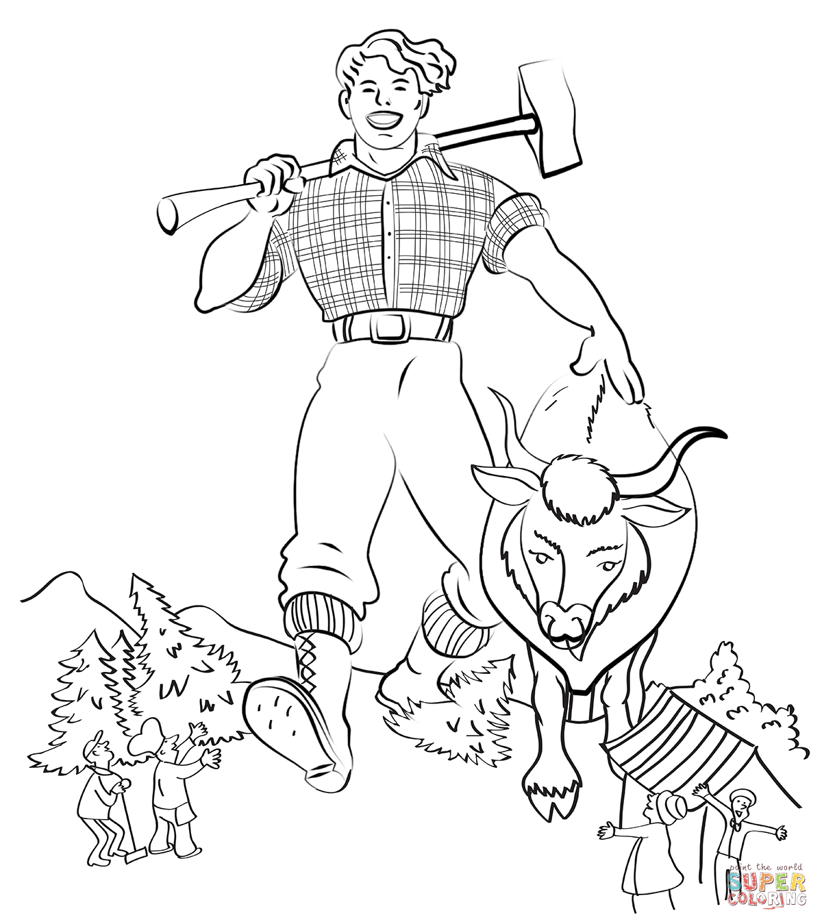 Revolutionary Paul Bunyan And Babe Coloring Pa 1200x1349 Revolutionary Paul Bunyan And Babe Coloring Pa