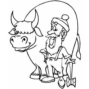 Paul Bunyan And Babe Coloring Page 300x300 Paul Bunyan And Babe Coloring Page