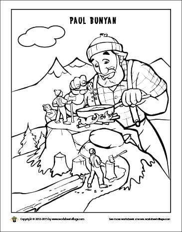 Paul Bunyan Coloring Page Tall Tales Paul Bunyan 365x465 Paul Bunyan Coloring Page Tall Tales Paul Bunyan