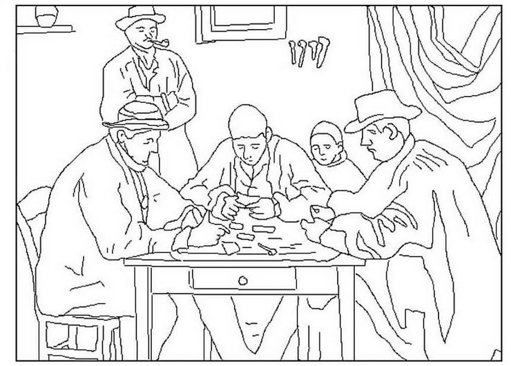 Cezanne Famous Paintings Coloring Pages 740x530 Cezanne Famous Paintings Coloring Pages