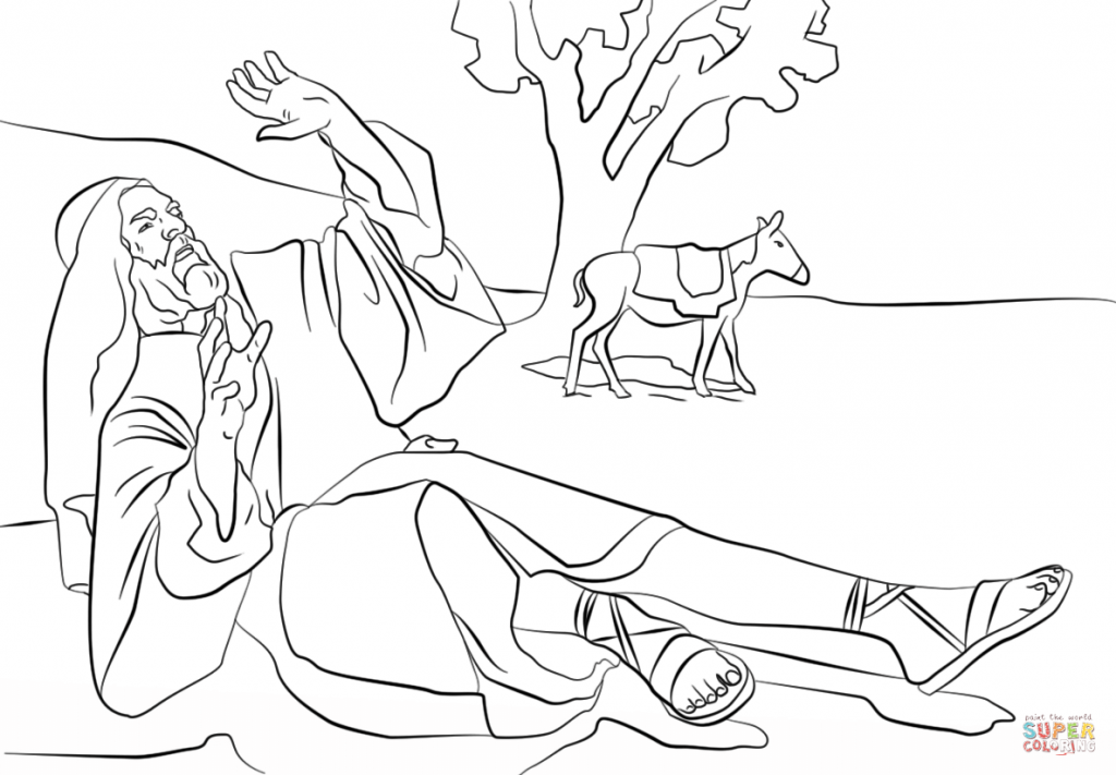 Paul On The Road To Damascus Coloring Page 1024x711 Paul On The Road To Damascus Coloring Page