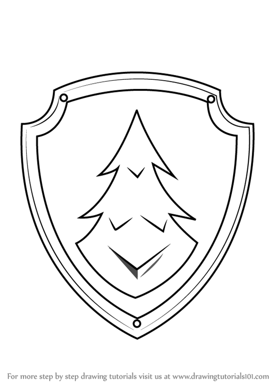 Learn How To Draw Everest Badge From Paw Patrol (Paw Patrol) Step 566x800 Learn How To Draw Everest Badge From Paw Patrol (Paw Patrol) Step