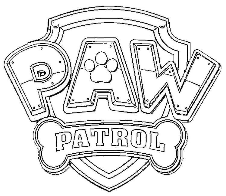 Paw Patrol Logo Coloring Pages 750x648 Paw Patrol Logo Coloring Pages