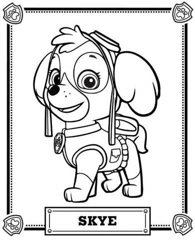 Skye Paw Patrol Badge Coloring Coloring Pages Coloring Pages 390x480 Skye Paw Patrol Badge Coloring Coloring Pages Coloring Pages