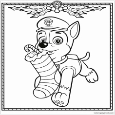 Paw Patrol Christmas Coloring Pages