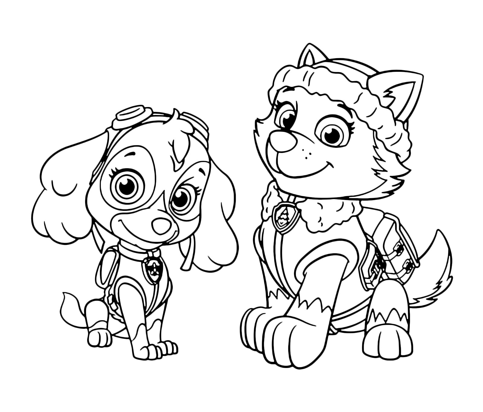 1600x1366 Cartoons Everest And Rocky Paw Patrol Coloring Pages For Kids