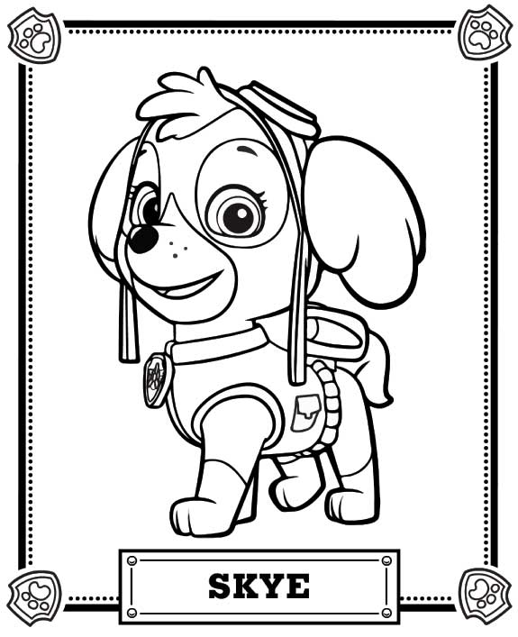 575x707 Paw Patrol Coloring Pages Skye