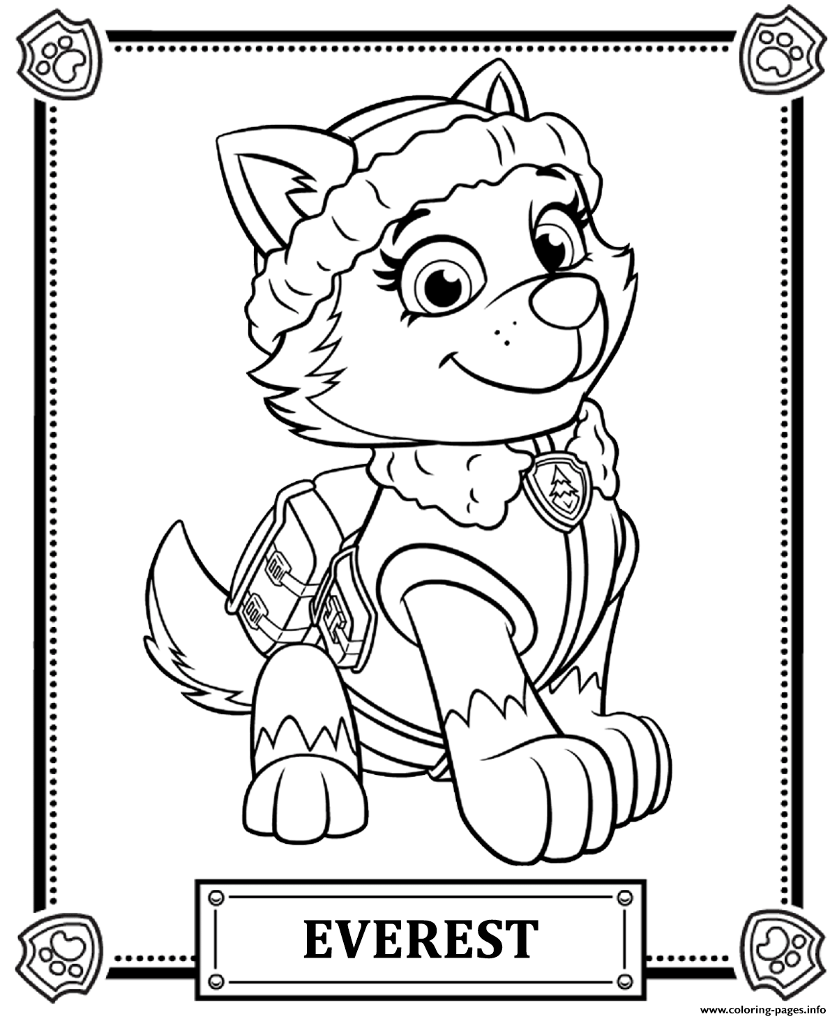 Print Paw Patrol Everest Coloring Pages Paw Patrol Birthday 1200x1461 Print Paw Patrol Everest Coloring Pages Paw Patrol Birthday
