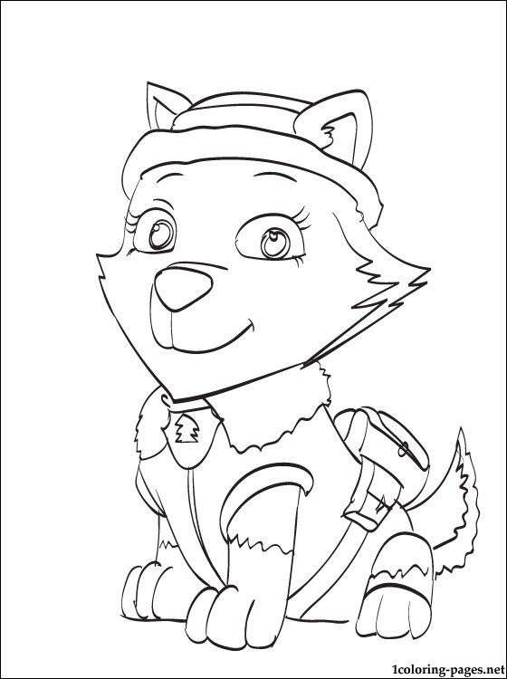 Everest Paw Patrol Coloring Page Coloring Pages 560x750 Everest Paw Patrol Coloring Page Coloring Pages