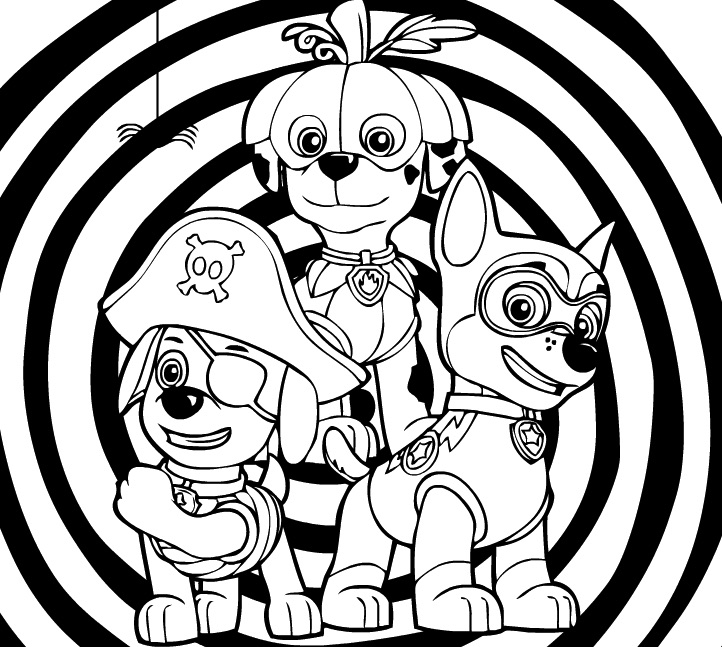 Paw Patrol Halloween Coloring 722x647 Paw Patrol Halloween Coloring