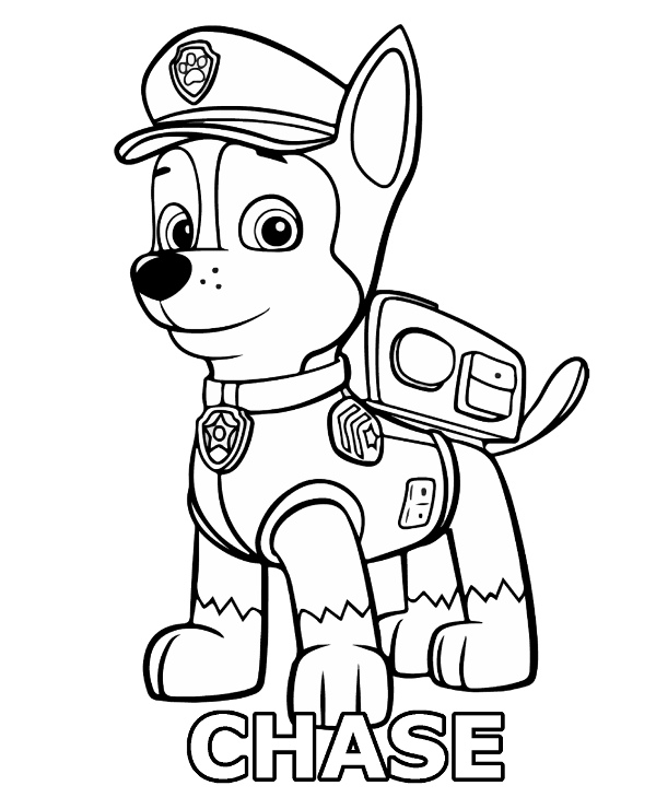 Chase Printable Coloring Page 600x740 Chase Printable Coloring Page