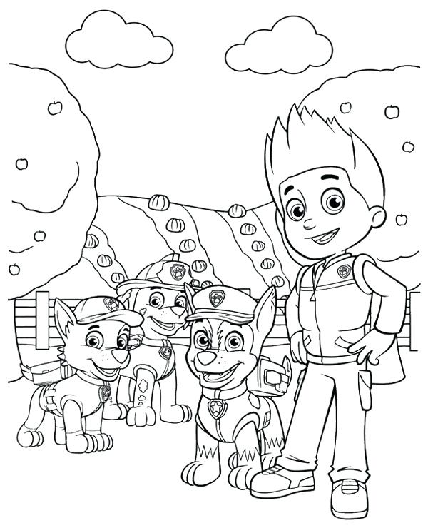 600x740 Coloring Pages Paw Patrol Ryder
