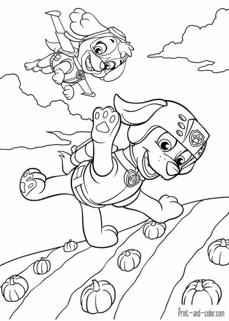 Paw Patrol Thanksgiving Coloring Pages