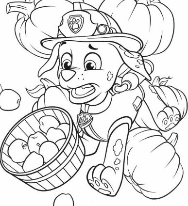 Rubble Paw Patrol 2 Coloring Page 387x425 Rubble Paw Patrol 2 Coloring Page