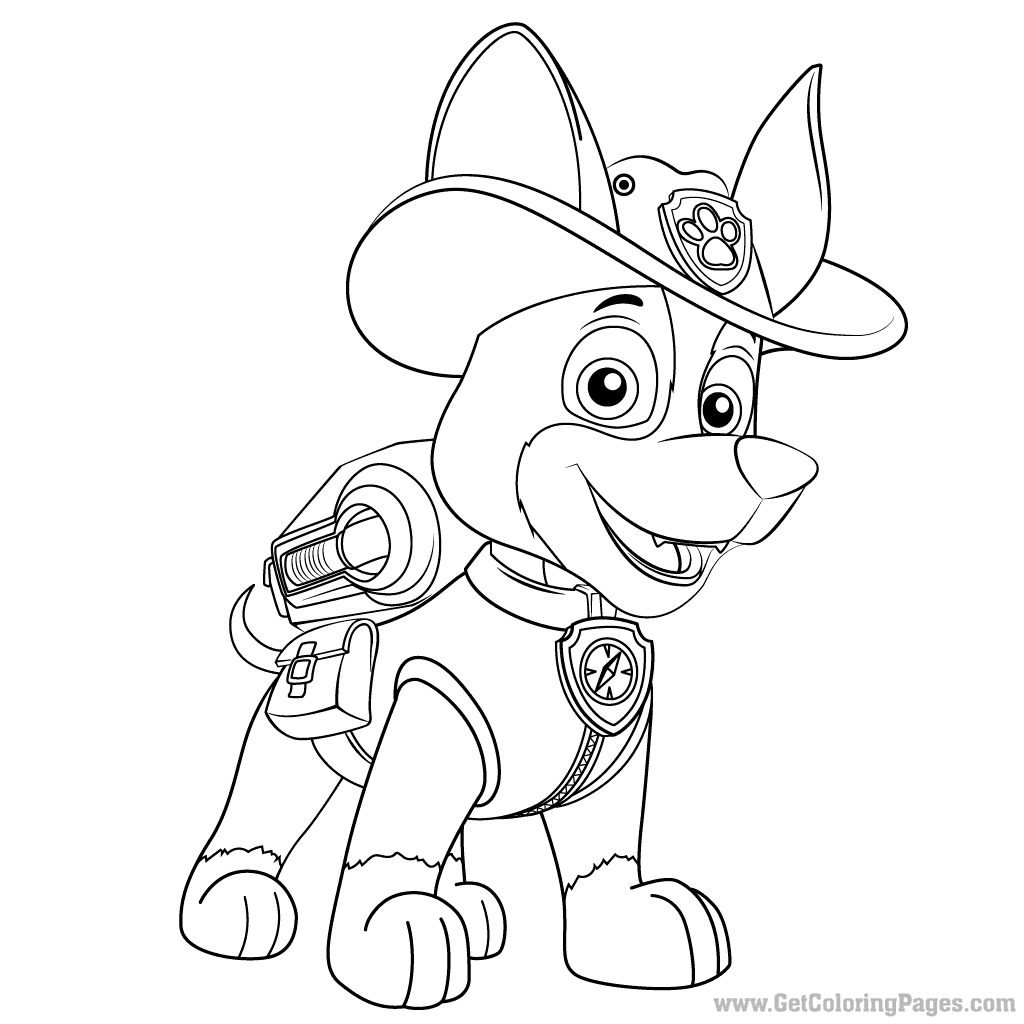 Paw Patrol Tracker Coloring Pages 1024x1024 Paw Patrol Tracker Coloring Pages
